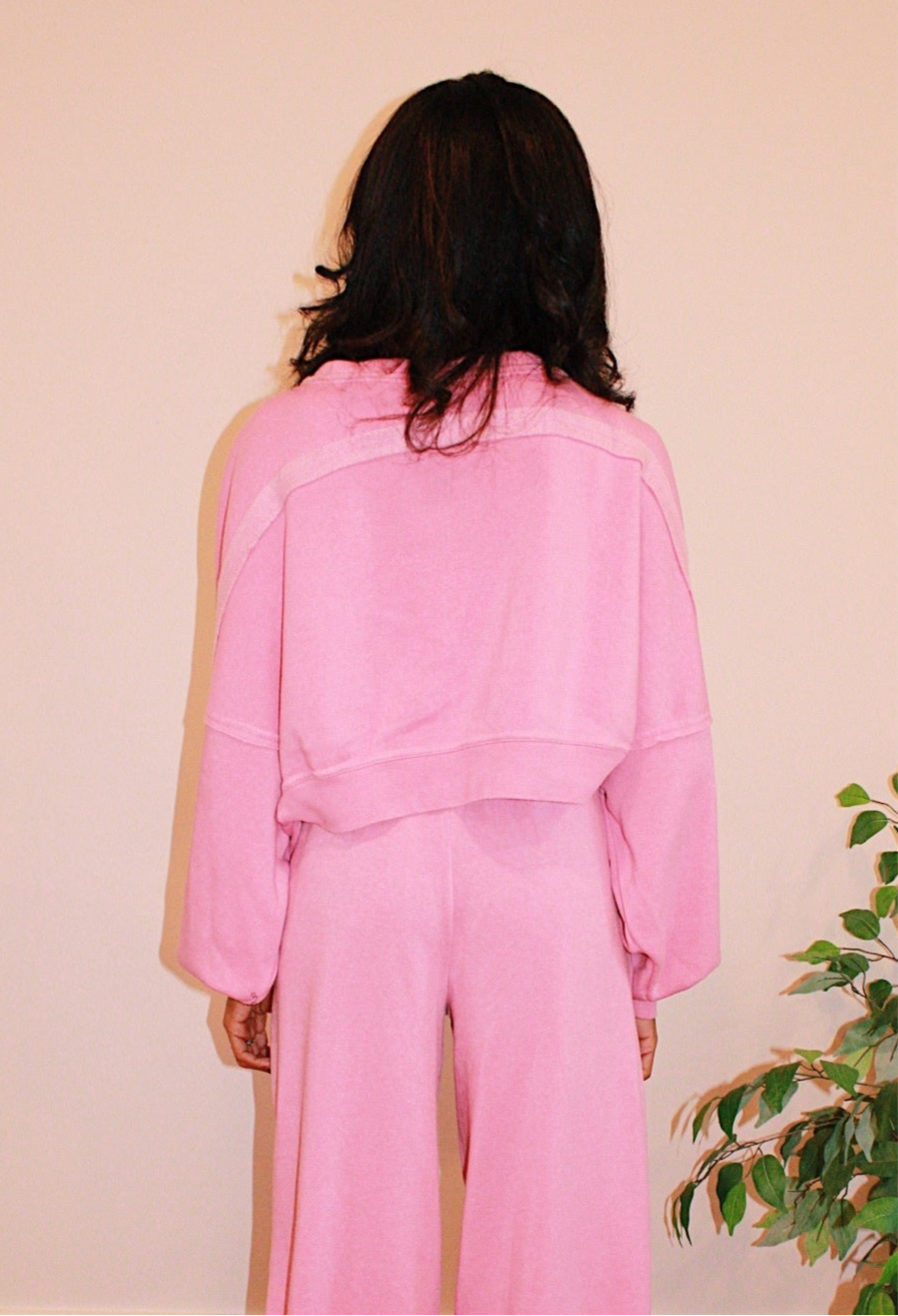 Pink Cropped Shrug