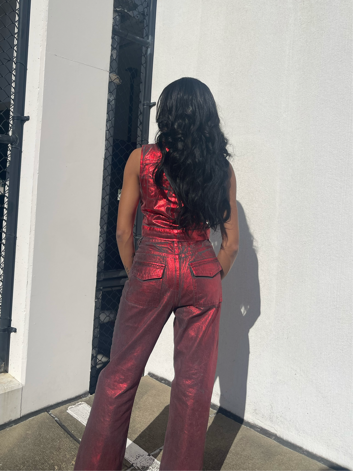 Always Sophisticated Denim Metallic Pants