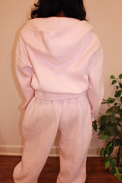 Light Pink Cropped Hoodie